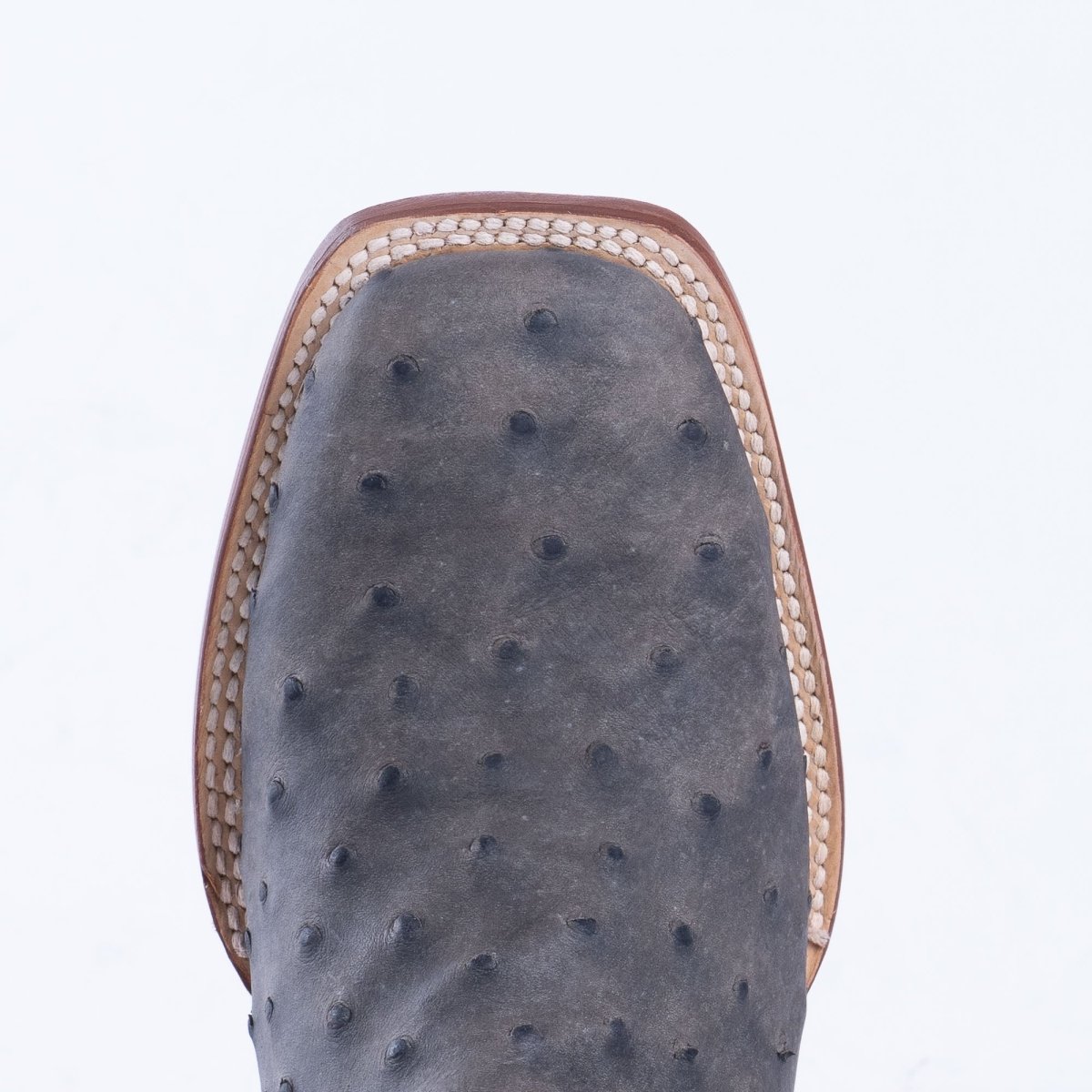 TANNER MARK MEN'S Print Ostrich Grey & Black Cowboy Boots - Rancho Sementalvariable